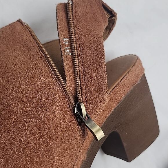 ANTELOPE I41 CUFF SANDALS TAUPE TAN SUEDE OPEN TOE BLOCK HEEL SIZE 41 NWOB - Picture 5 of 16